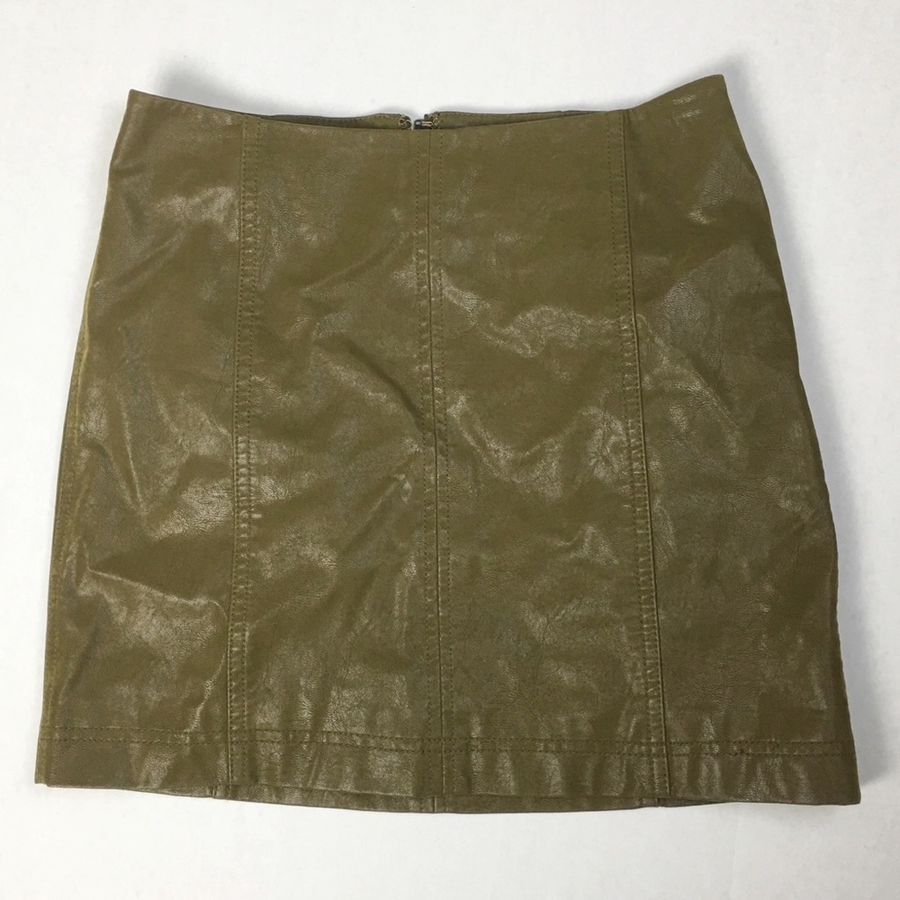 Free People Vegan Leather Modern Femme Mini Skirt